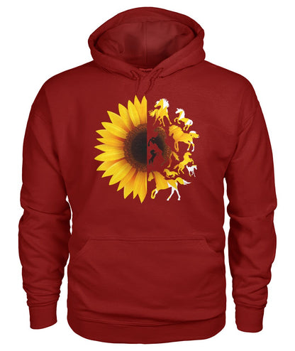 Horse sunflowers - Men's and Women's t-shirt , Vneck, Hoodies - myfunfarm - clothing acceessories shoes for cow lovers, pig, horse, cat, sheep, dog, chicken, goat farmer