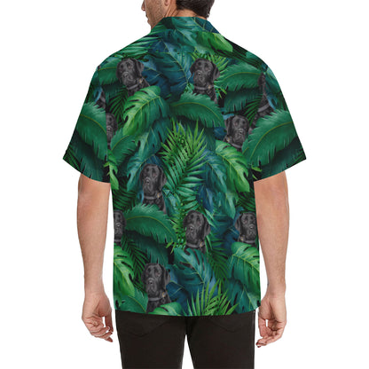 Black labrador Hawaiian Shirt - myfunfarm - clothing acceessories shoes for cow lovers, pig, horse, cat, sheep, dog, chicken, goat farmer