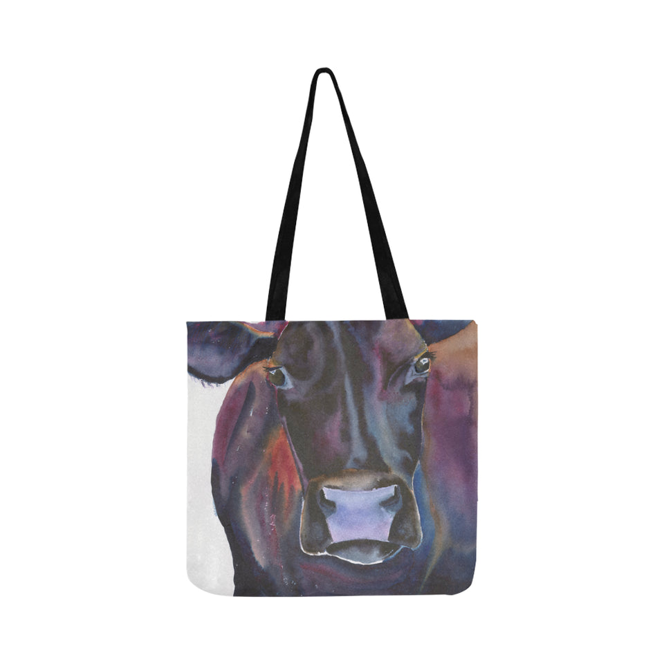 Angus black painting print tote bag sk000017 Reusable Shopping Bag Model 1660 (Two sides) - myfunfarm - clothing acceessories shoes for cow lovers, pig, horse, cat, sheep, dog, chicken, goat farmer