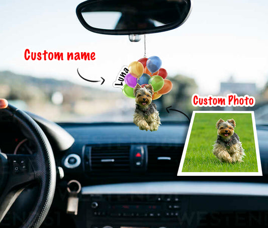 Personalized Pet Car hanging - Custom name and your pet photo - myfunfarm