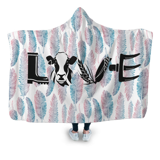 Love cow icon - Hooded Blanket - Cow Lovers