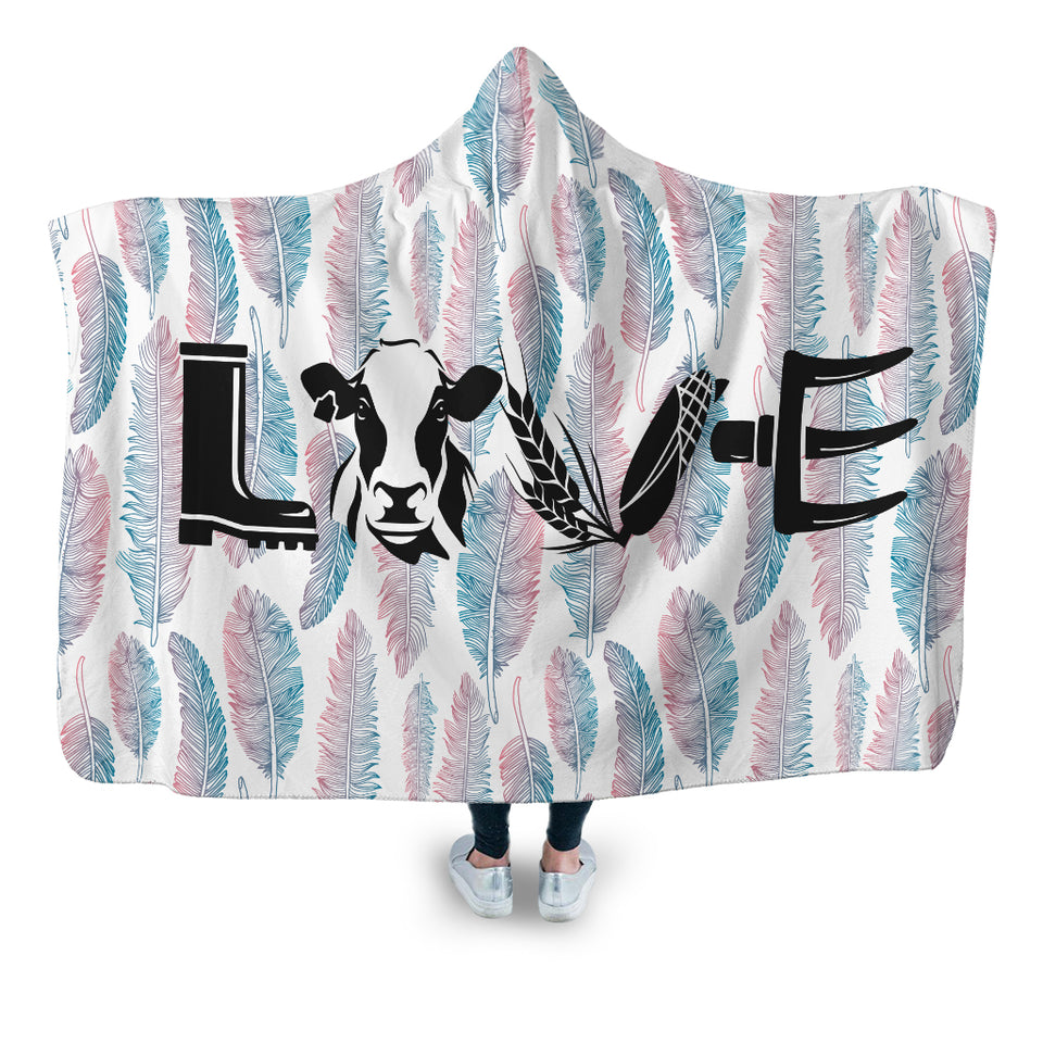 Love cow icon - Hooded Blanket - Cow Lovers