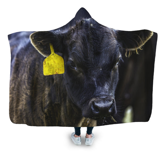 Cute Angus cattle - Hooded Blanket - Cow Lovers