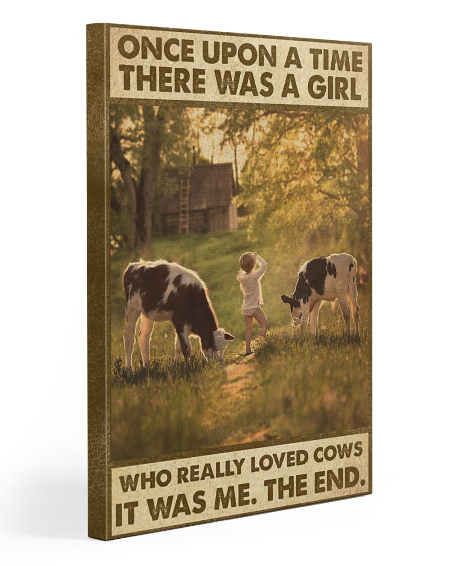A girl who really loved cows Wrapped Canvas Prints - No Frame - Cow lovers - myfunfarm