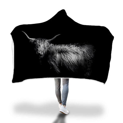 Cute Highland Cow - Hooded Blanket - Cow Lovers - myfunfarm