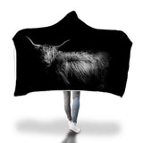 Cute Highland Cow - Hooded Blanket - Cow Lovers