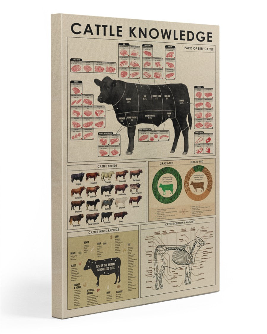 Cattle knowledge  Gallery Wrapped Canvas Prints - myfunfarm