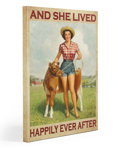 And she lived happily ever after Wrapped Canvas Prints - No Frame - Cow lovers