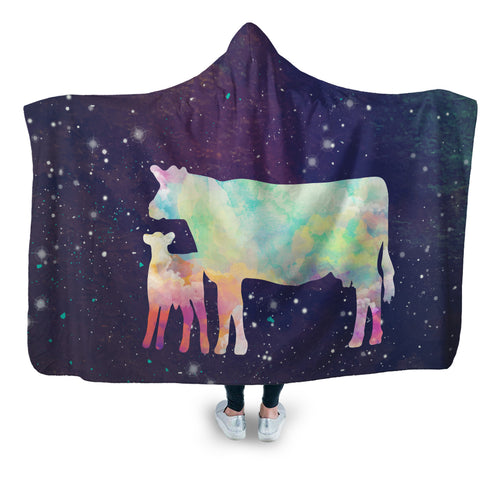 Cute Cow and baby - Hooded Blanket - Cow Lovers