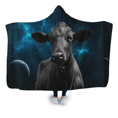 Angus cattle galaxy - Hooded Blanket - Cow Lovers - myfunfarm