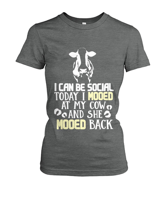 i can be social today i mooed  - Men's and Women's t-shirt , Vneck, Hoodies - myfunfarm - clothing acceessories shoes for cow lovers, pig, horse, cat, sheep, dog, chicken, goat farmer