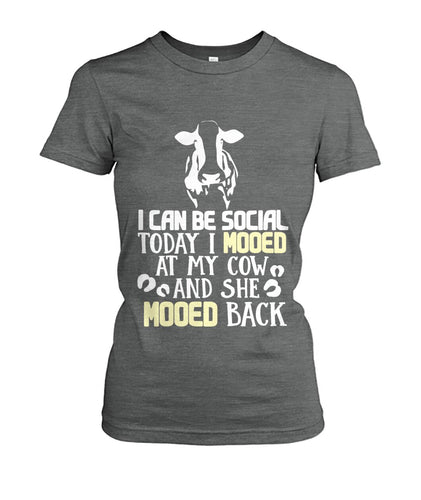 i can be social today i mooed  - Men's and Women's t-shirt , Vneck, Hoodies - myfunfarm - clothing acceessories shoes for cow lovers, pig, horse, cat, sheep, dog, chicken, goat farmer