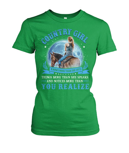 country girl knows more than she says - unisex  t-shirt , Hoodies - myfunfarm