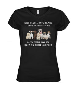 Happy people have dog - Men's and Women's t-shirt , Vneck, Hoodies - myfunfarm - clothing acceessories shoes for cow lovers, pig, horse, cat, sheep, dog, chicken, goat farmer