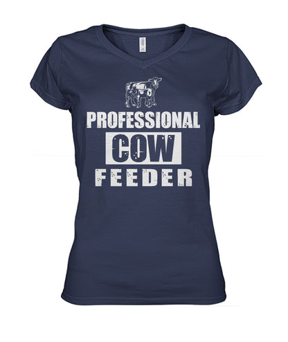 Professionnal cow feeder - Men's and Women's t-shirt , Vneck, Hoodies - myfunfarm - clothing acceessories shoes for cow lovers, pig, horse, cat, sheep, dog, chicken, goat farmer