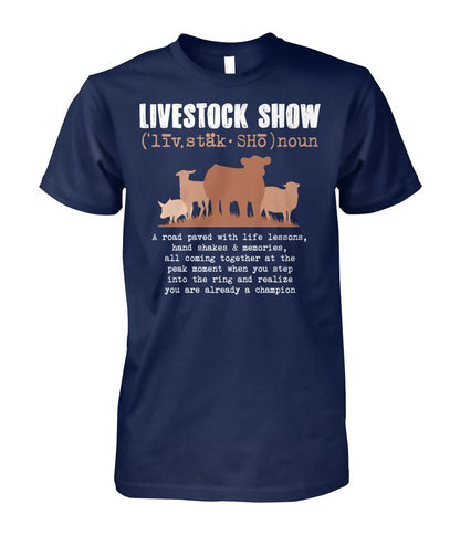 Livestock show - Men's and Women's t-shirt , Vneck, Hoodies - myfunfarm - clothing acceessories shoes for cow lovers, pig, horse, cat, sheep, dog, chicken, goat farmer