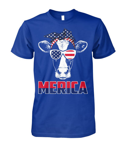 Merica cow lovers - funny design unisex  t-shirt , Hoodies - myfunfarm