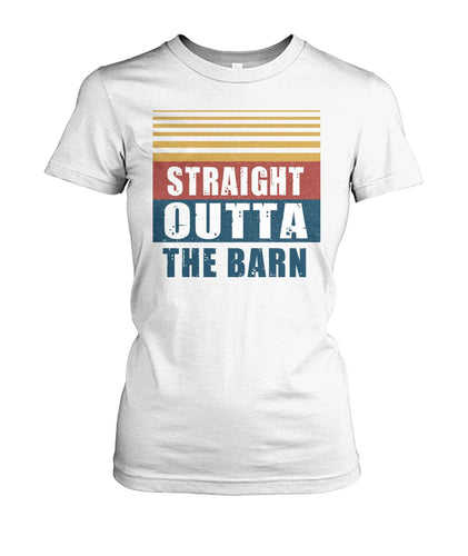 Straight outta the barn  - Men's and Women's t-shirt , Vneck, Hoodies - myfunfarm - clothing acceessories shoes for cow lovers, pig, horse, cat, sheep, dog, chicken, goat farmer