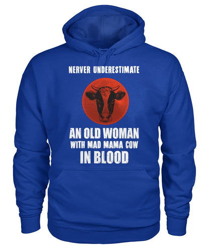 Never underestimate an old woman  - Men's and Women's t-shirt , Vneck, Hoodies - myfunfarm - clothing acceessories shoes for cow lovers, pig, horse, cat, sheep, dog, chicken, goat farmer
