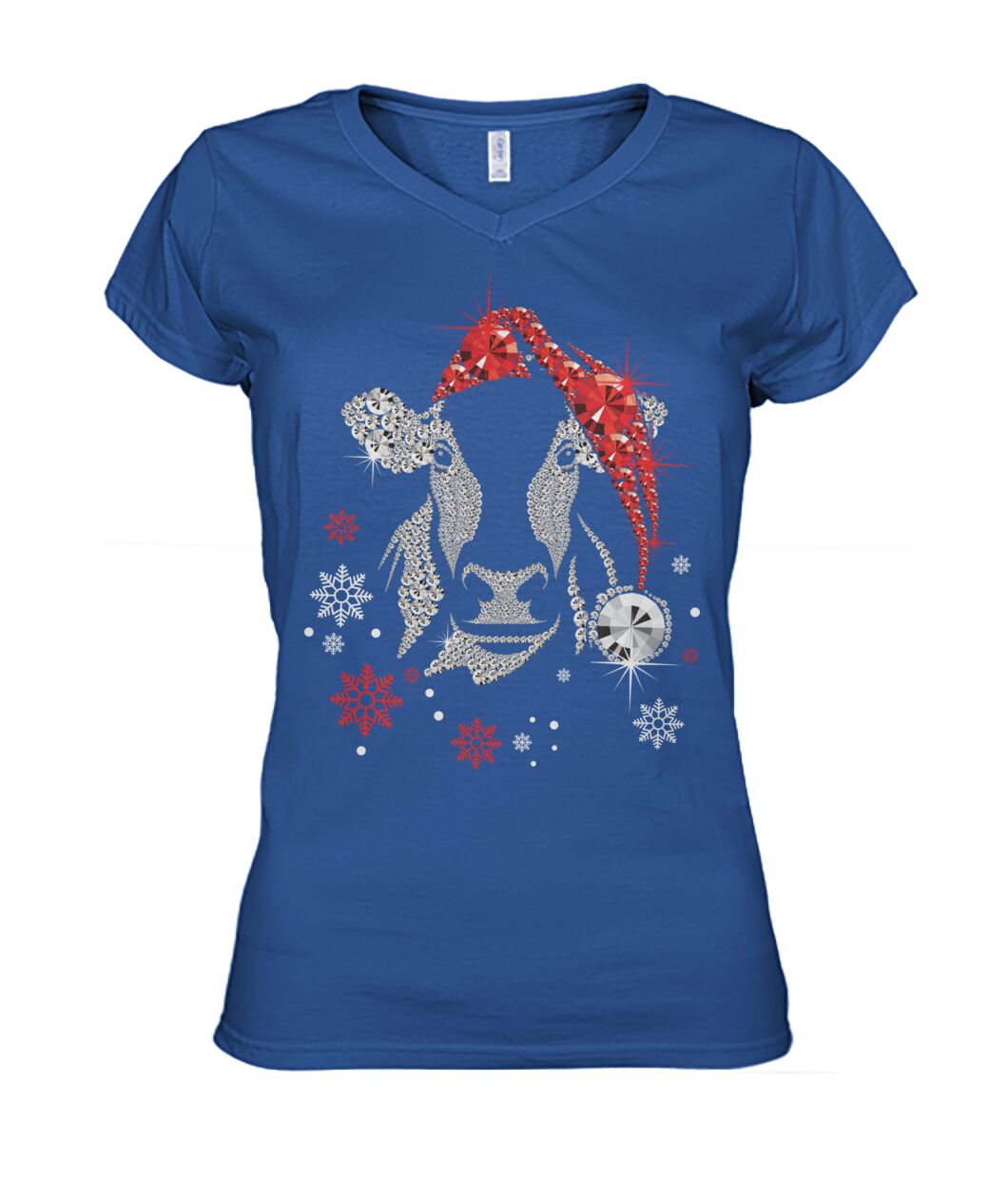 cow diamond fake christmas  - Men's and Women's t-shirt , Vneck, Hoodies - myfunfarm - clothing acceessories shoes for cow lovers, pig, horse, cat, sheep, dog, chicken, goat farmer