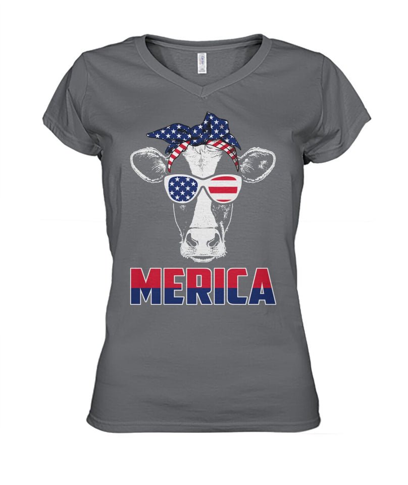 Cow america 4th of July  - Men's and Women's t-shirt , Vneck, Hoodies - myfunfarm - clothing acceessories shoes for cow lovers, pig, horse, cat, sheep, dog, chicken, goat farmer