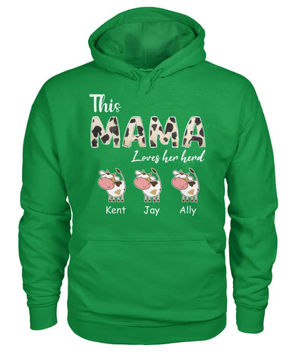 This Mama Loves her herd - personalized t-shirt, Hoodies - myfunfarm
