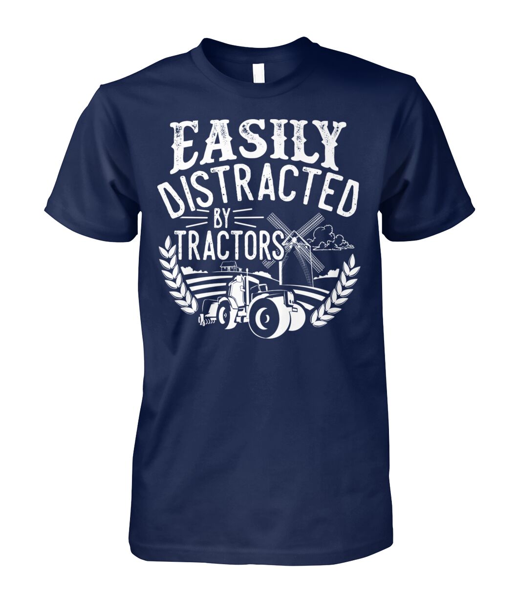 Easily distracted by tractors - Men's and Women's t-shirt , Vneck, Hoodies - myfunfarm - clothing acceessories shoes for cow lovers, pig, horse, cat, sheep, dog, chicken, goat farmer