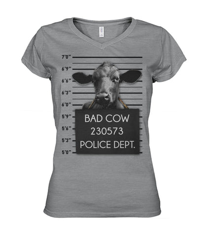 Bad cow - Men's and Women's t-shirt , Vneck, Hoodies - myfunfarm - clothing acceessories shoes for cow lovers, pig, horse, cat, sheep, dog, chicken, goat farmer
