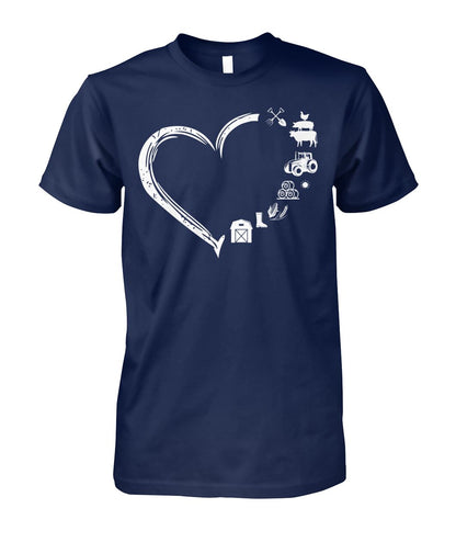 Heart  Farm Life - unisex  t-shirt , Hoodies - myfunfarm