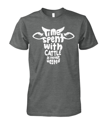 Time spent with cattle is never wasted - funny design unisex  t-shirt , Hoodies - myfunfarm