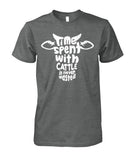 Time spent with cattle is never wasted - funny design unisex  t-shirt , Hoodies