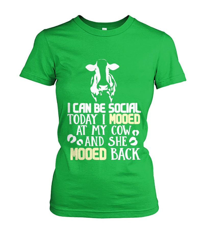 i can be social today i mooed  - Men's and Women's t-shirt , Vneck, Hoodies - myfunfarm - clothing acceessories shoes for cow lovers, pig, horse, cat, sheep, dog, chicken, goat farmer