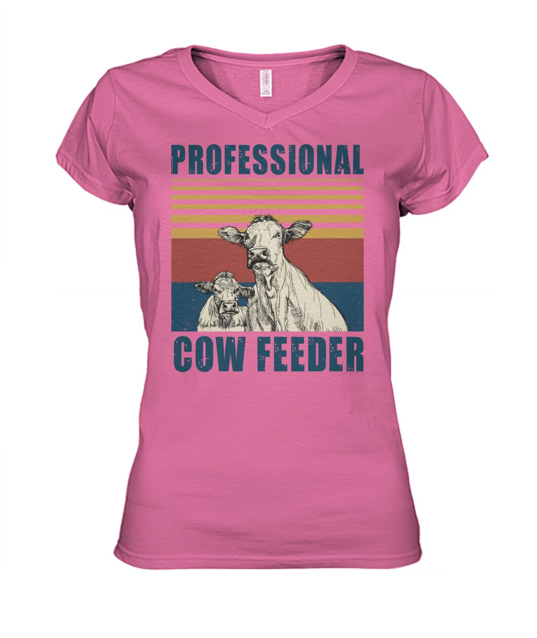 Professional cow feeder  - Men's and Women's t-shirt , Vneck, Hoodies - myfunfarm - clothing acceessories shoes for cow lovers, pig, horse, cat, sheep, dog, chicken, goat farmer