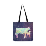 baby and cow mom color Tote bag sk00014 Reusable Shopping Bag Model 1660 (Two sides) - myfunfarm - clothing acceessories shoes for cow lovers, pig, horse, cat, sheep, dog, chicken, goat farmer