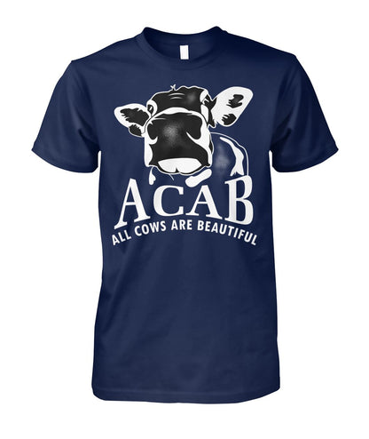 ACAB funny cow  - Men's and Women's t-shirt , Vneck, Hoodies - myfunfarm - clothing acceessories shoes for cow lovers, pig, horse, cat, sheep, dog, chicken, goat farmer
