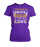 i just want drink with my cows  - Men's and Women's t-shirt , Vneck, Hoodies - myfunfarm - clothing acceessories shoes for cow lovers, pig, horse, cat, sheep, dog, chicken, goat farmer