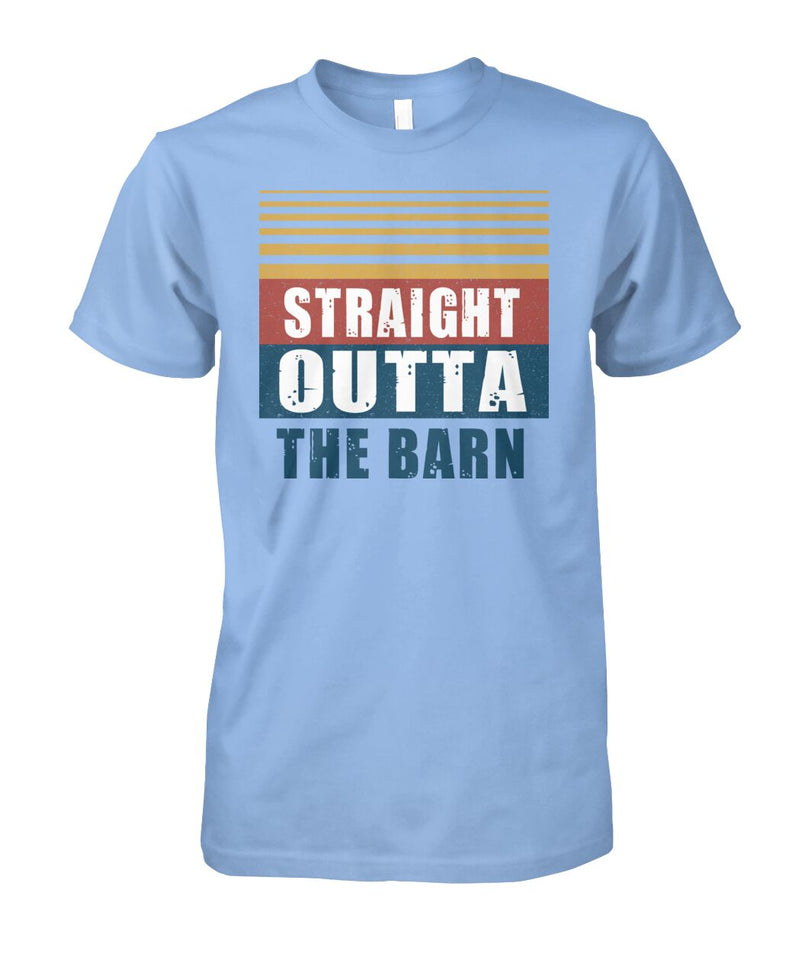 Straight outta the barn  - Men's and Women's t-shirt , Vneck, Hoodies - myfunfarm - clothing acceessories shoes for cow lovers, pig, horse, cat, sheep, dog, chicken, goat farmer