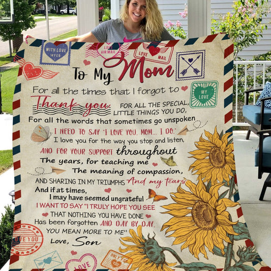 To my Mom - Lightweight Fleece Blanket, Quilts - myfunfarm