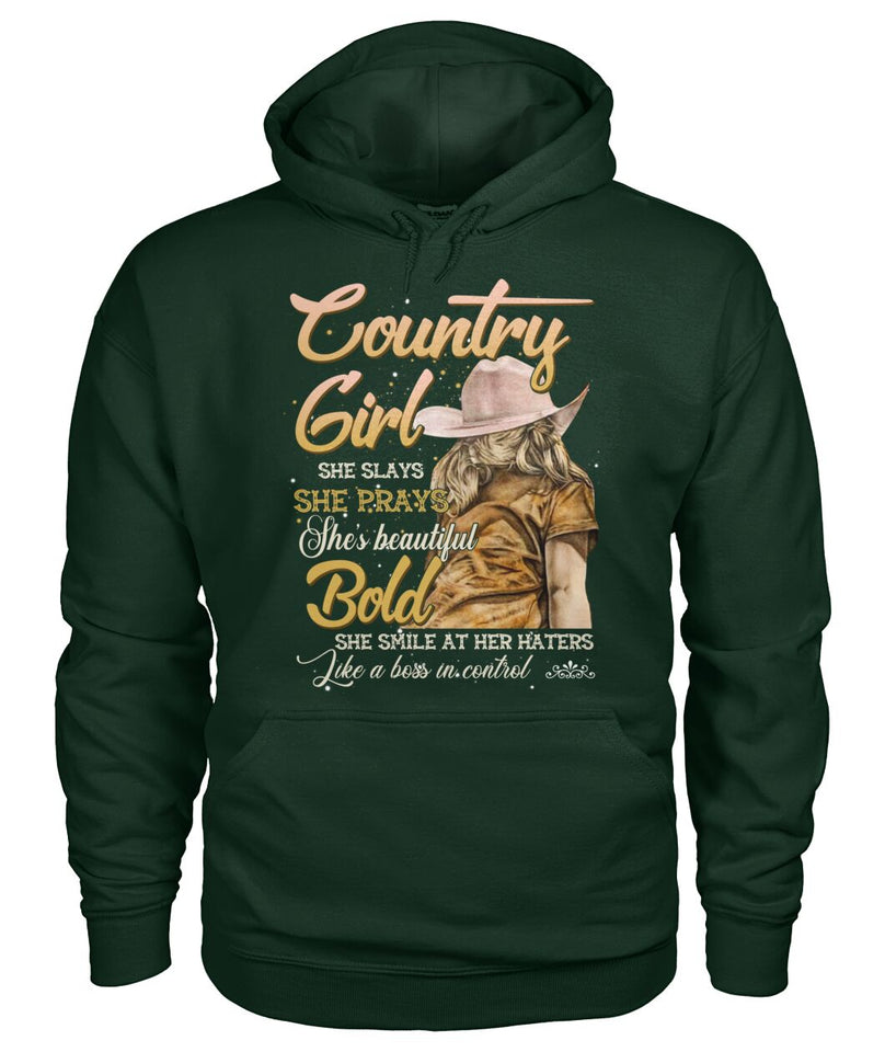 country girl she slays she prays shes beautiful - unisex  t-shirt , Hoodies