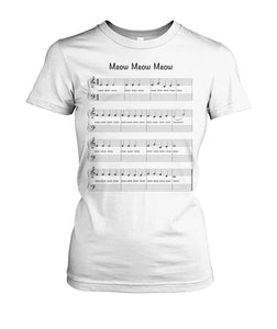Meow Meow Meow Sheet music - funny design unisex  t-shirt , Hoodies