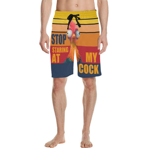 Men's Casual Beach Shorts Funny - myfunfarm - clothing acceessories shoes for cow lovers, pig, horse, cat, sheep, dog, chicken, goat farmer
