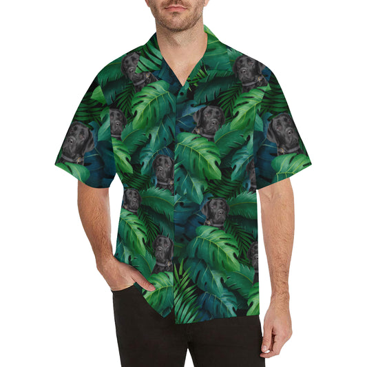 Black labrador Hawaiian Shirt - myfunfarm - clothing acceessories shoes for cow lovers, pig, horse, cat, sheep, dog, chicken, goat farmer
