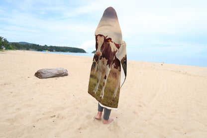 Cute Cow in Sunset - Hooded Blanket - Cow Lovers