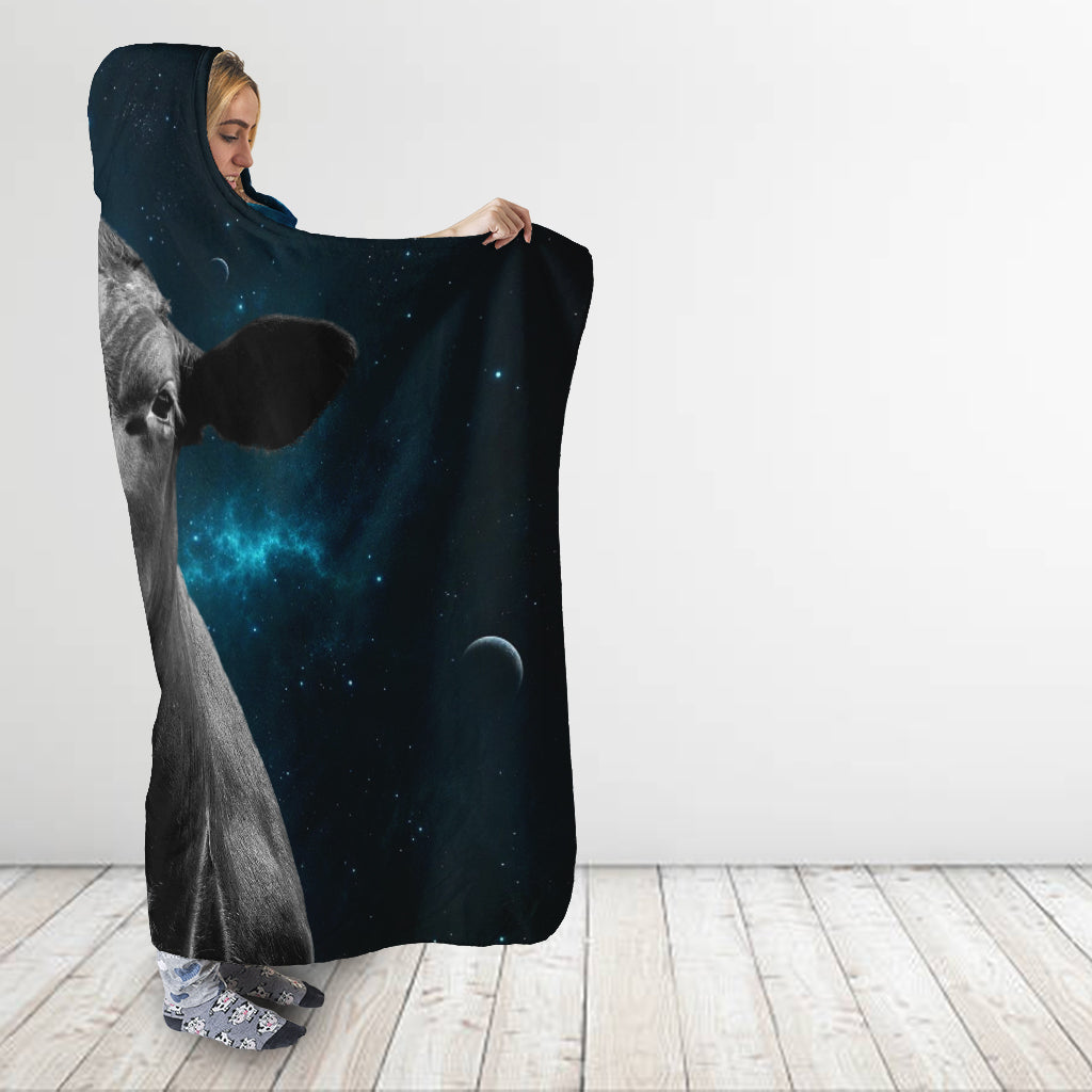 Angus cattle galaxy - Hooded Blanket - Cow Lovers - myfunfarm
