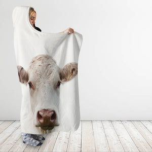 Black and  White  - Hooded Blanket - Cow Lovers