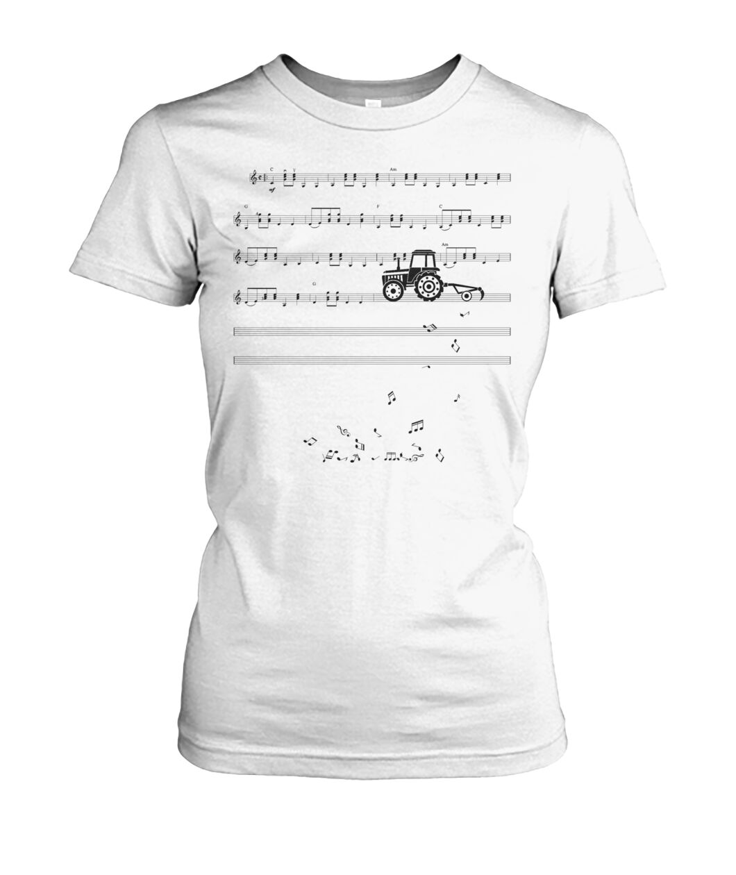 Sheet music tractor - t-shirt, Hoodies