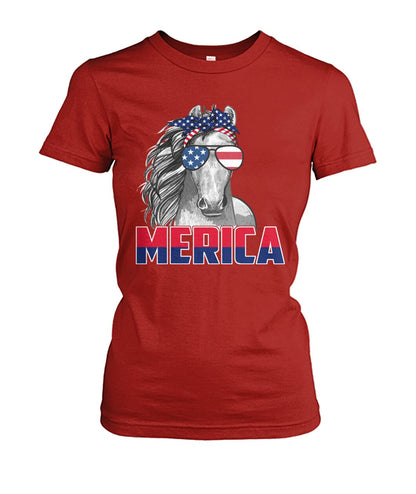 Love horse love america - Men's and Women's t-shirt , Vneck, Hoodies - myfunfarm - clothing acceessories shoes for cow lovers, pig, horse, cat, sheep, dog, chicken, goat farmer