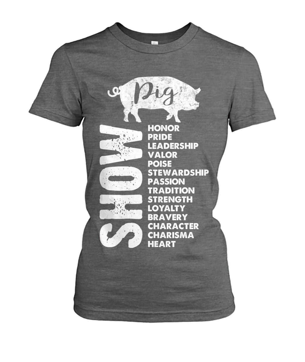 Show pig - Men's and Women's t-shirt , Vneck, Hoodies - myfunfarm - clothing acceessories shoes for cow lovers, pig, horse, cat, sheep, dog, chicken, goat farmer