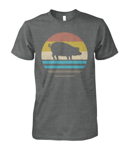 Vintage print pig - Men's and Women's t-shirt , Vneck, Hoodies - myfunfarm - clothing acceessories shoes for cow lovers, pig, horse, cat, sheep, dog, chicken, goat farmer