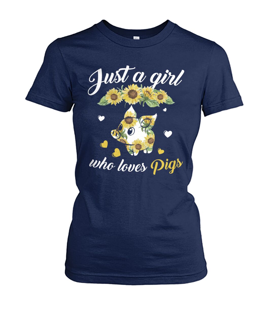 just a girl who loves pigs - Men's and Women's t-shirt , Vneck, Hoodies - myfunfarm - clothing acceessories shoes for cow lovers, pig, horse, cat, sheep, dog, chicken, goat farmer